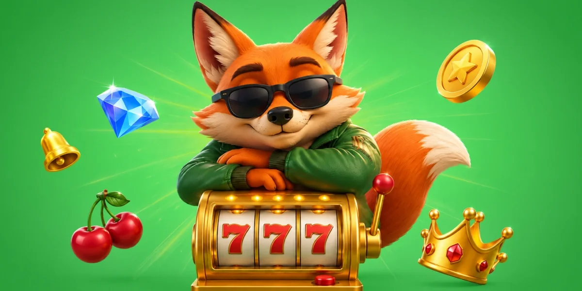 foxy-flush-casino-welcome-package-with-the-fox-mascot-and-a-777-slot-machine
